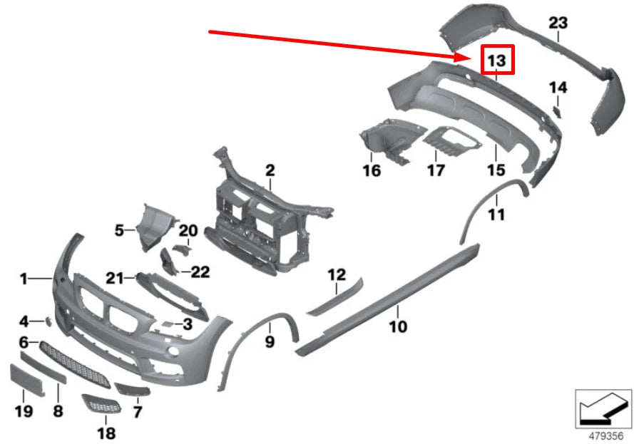 NEW BMW X1 E84 REAR BUMPER LOWER COVER 8039898 51128039898 ORIGINAL