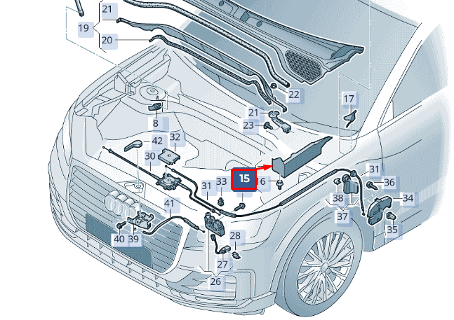 NEW AUDI Q2 GA FRONT LEFT FENDER WING COVER 81A821169 ORIGINAL