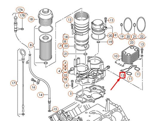 NEW AUDI A4 B7 OIL COOLER GASKET 059115446A ORIGINAL