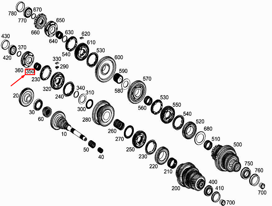 new mercedes-benz a w177 idler gear needle bearing a0049813618 original
