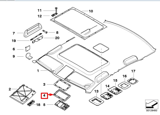 NEW BMW 5 E39 HANDS FREE TELEPHONE BRACKET FRAME 51442268975 ORIGINAL