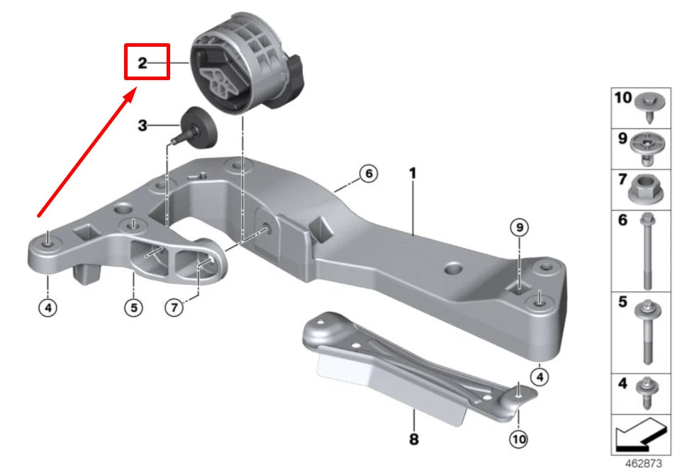 NEW BMW 5 G30 AUTOMATIC TRANSMISSION GEARBOX MOUNT 22326860529 6860529 ORIGINAL