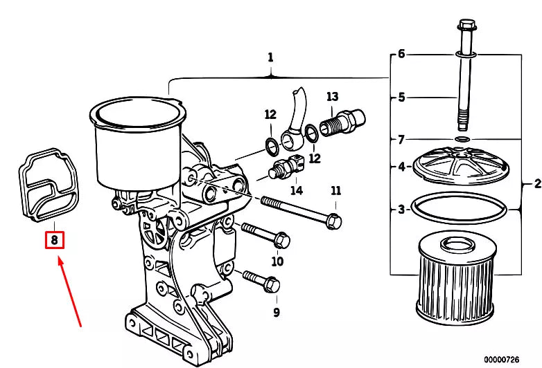 NEW BMW 3 E36 OIL FILTER GASKET 11421719855