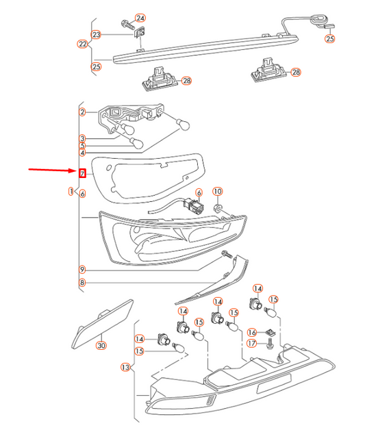 new audi q3 8u rear left tail light gasket seal 8u0945191 original