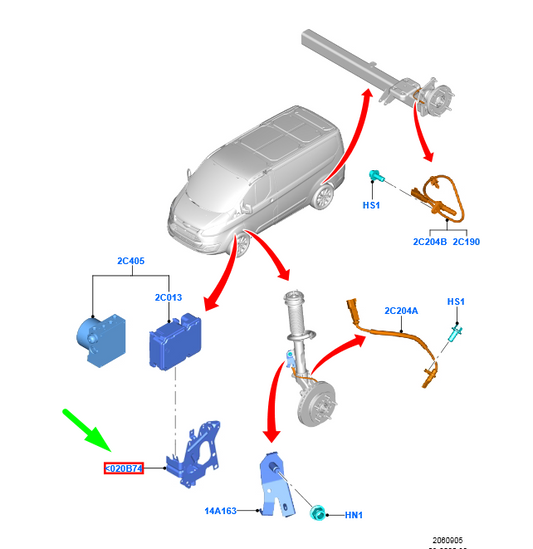 new ford transit custom mk1 anti-lock braking system bracket 1769489 original