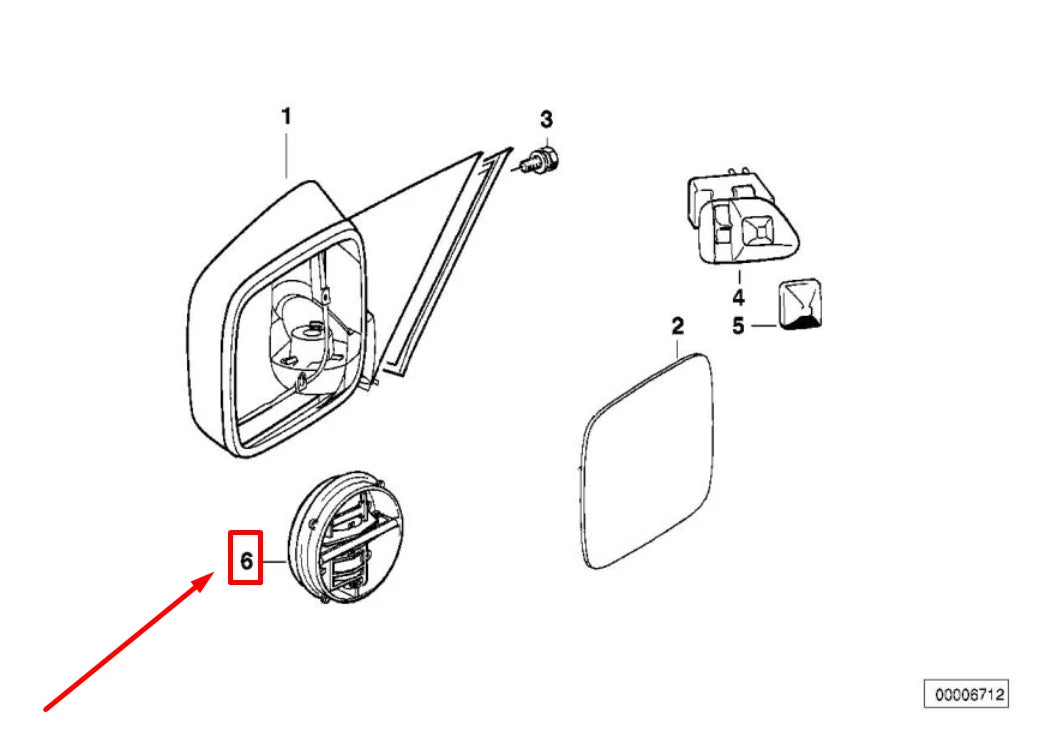 NEW BMW Z3 COUPE E36 MIRROR DRIVE UNIT 1394107 51161394107 ORIGINAL