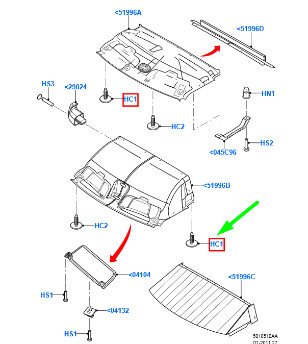 new ford transit mk3 headlining and sun visors retaining pin 1417996 original