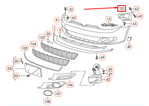 NEW VOLKSWAGEN GOLF MK6 FRONT BUMPER RIGHT SUPPORT ELEMENT 5K0807724F ORIGINAL
