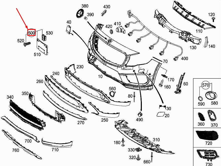 new mercedes-benz gla x156 front bumper license plate holder a1568800744