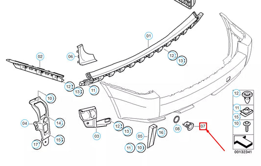 NEW BMW X3 E83 REAR CENTRE RIGHT PDC CONVERTER MOUNT 51123402848 ORIGINAL