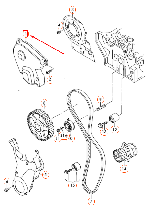 NEW AUDI A1 MK1 UPPER TIMING BELT COVER GUARD 06F109124 ORIGINAL