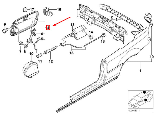 NEW BMW 3 E46 FUEL TANK FLAP 8222391 51178222391 ORIGINAL