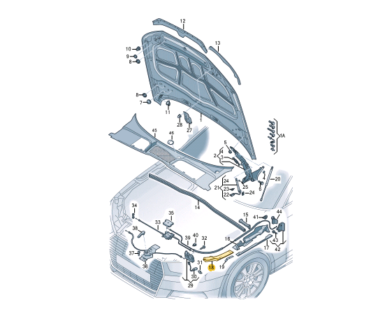 NEW AUDI A4 AVANT B9 FRONT UPPER HEADLIGHT RIGHT TRIM 8W0805286A ORIGINAL