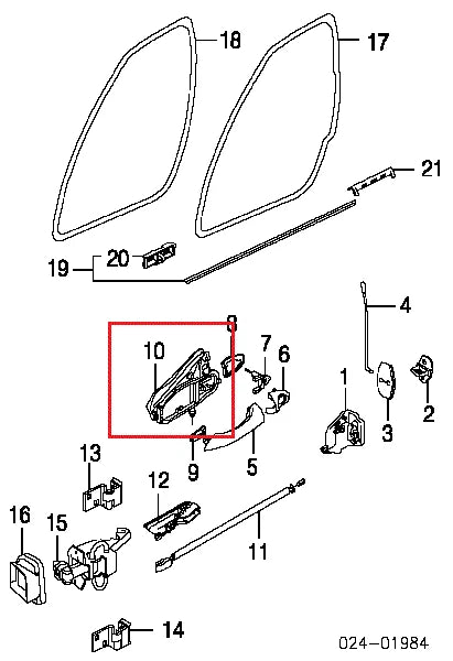 NEW BMW X5 E53 FRONT LEFT EXTERIOR DOOR HANDLE CARRIER 51218243615 ORIGINAL