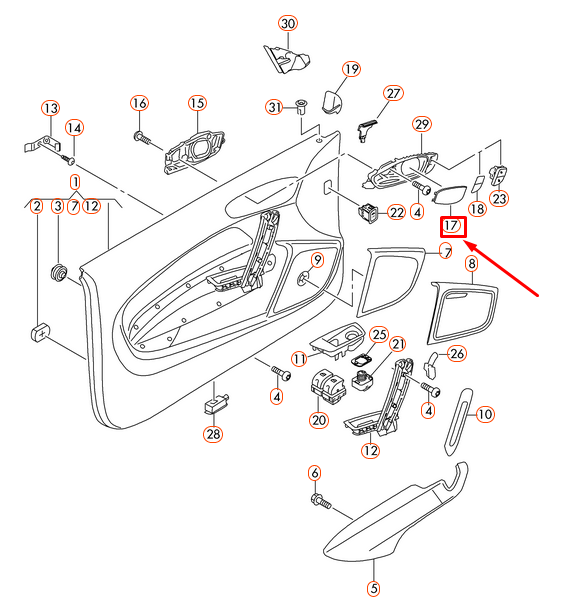 new audi a1 8x front left door loudspeaker trim 8x00354234pk original