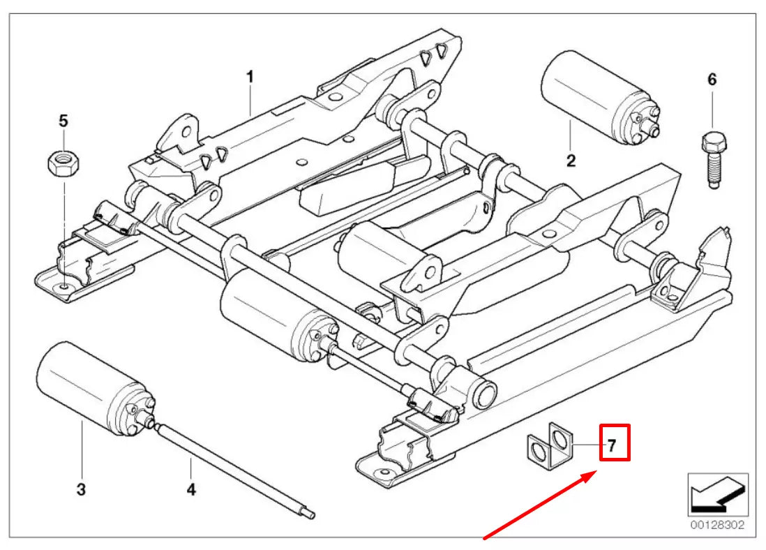 NEW BMW Z3 COUPE E36 FRONT SEAT RAIL GUIDE BUSH KIT 7137499 52107137499 ORIGINAL