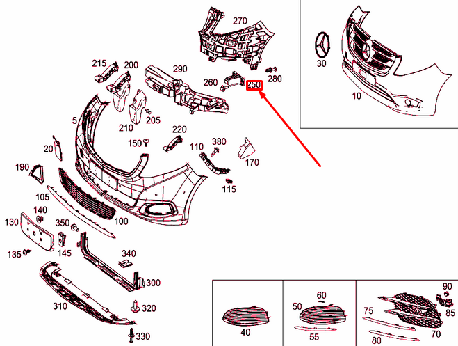 NEW MB VITO W447 FRONT BUMPER TO CROSS MEMBER BRACKET A4478850214 ORIGINAL