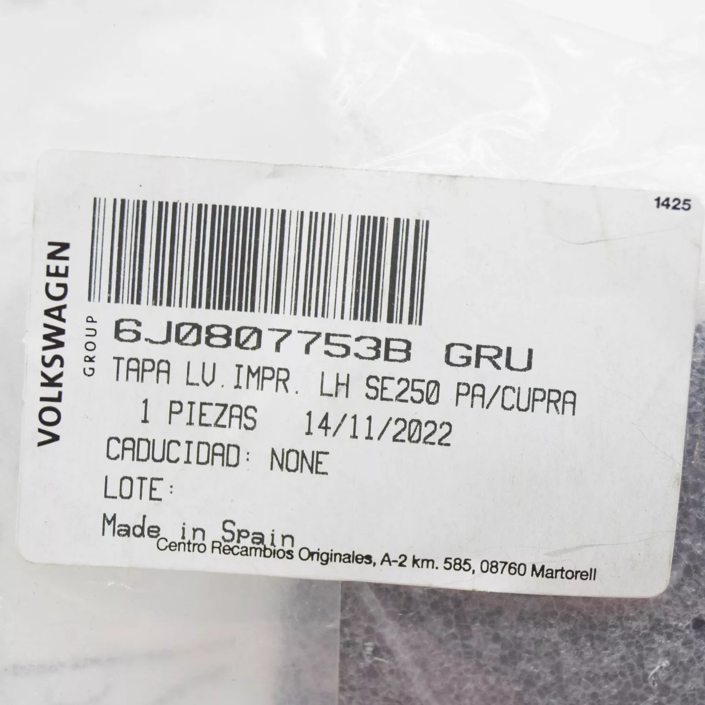 NEW SEAT IBIZA IV ST 6J FRONT LEFT SIDE HEADLAMP WASHER COVER CAP ORIGINAL