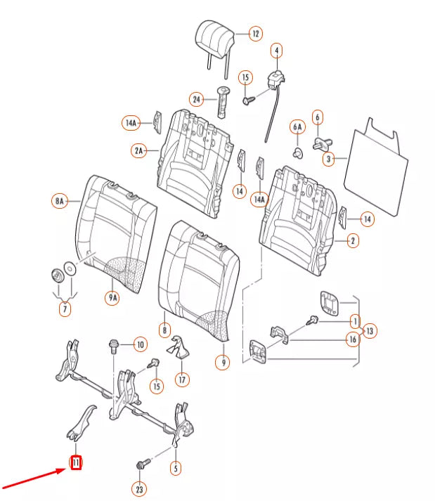 NEW VOLKSWAGEN BEETLE A5 REAR CENTER SEAT COVER TRIM 1K8885879A82V
