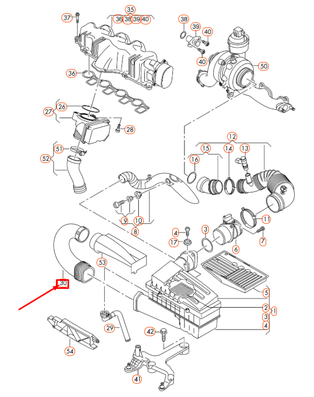 NEW AUDI Q3 8U ENGINE AIR INTAKE DUCT 8U0129618F ORIGINAL