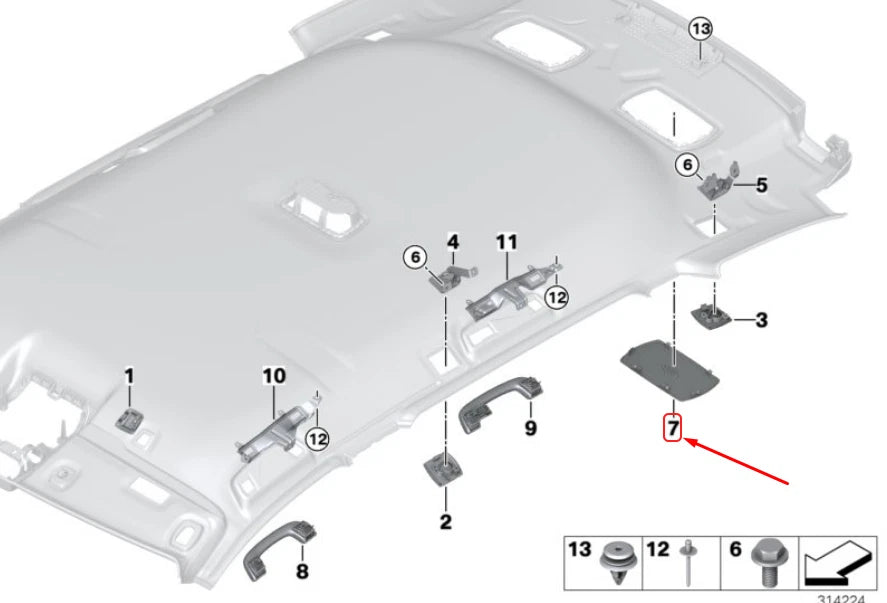 NEW BMW 5 TOURING F11 ROOFLINER LOUDSPEAKER COVER 51447919706 7919706 ORIGINAL