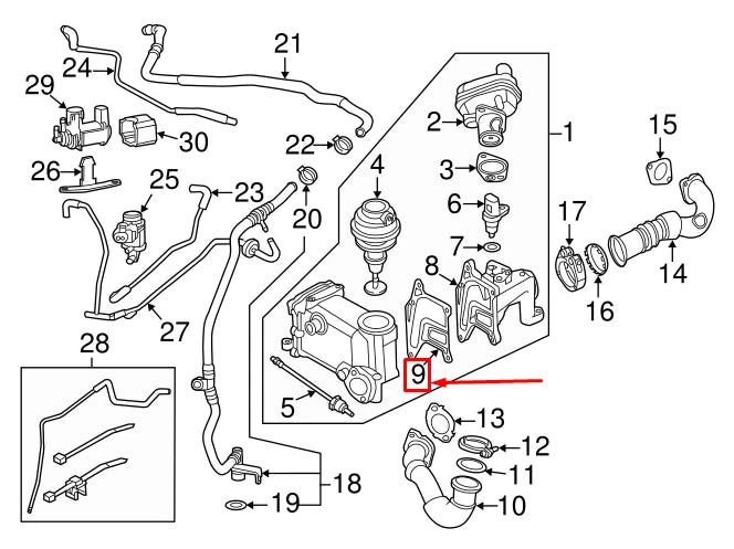 NEW AUDI Q7 4L EMISSION VALVE HOUSING GASKET 059131599G ORIGINAL