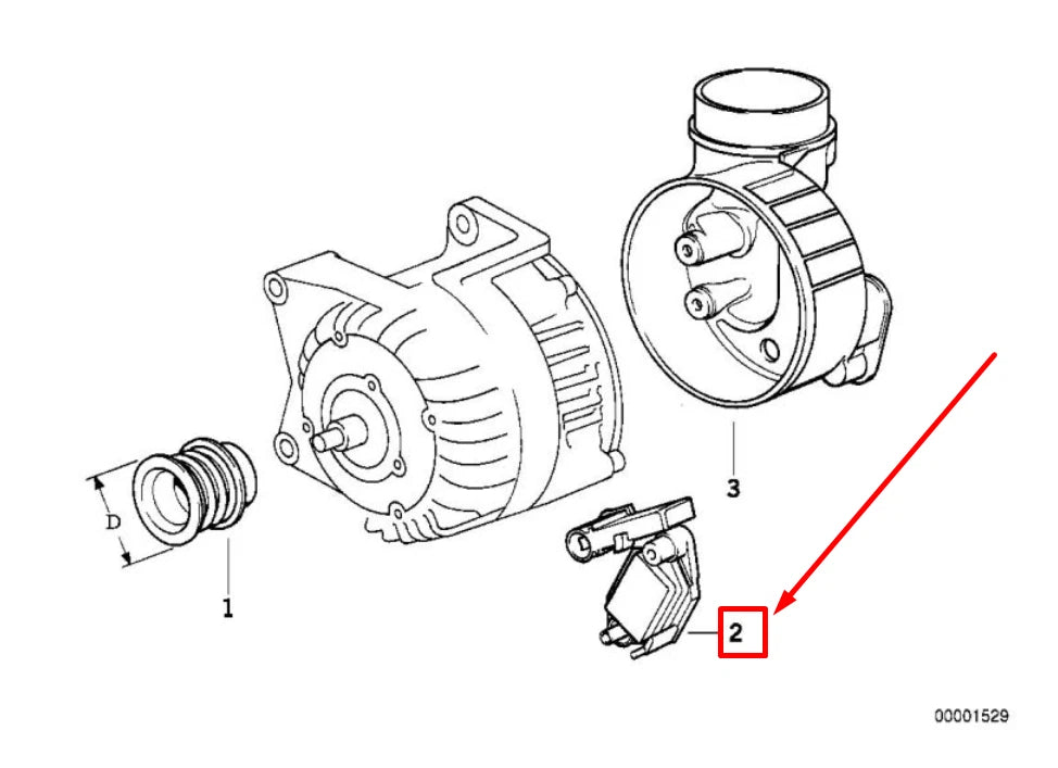 NEW BMW 3 COMPACT E36 VOLTAGE REGULATOR 1739435 12321739435 ORIGINAL