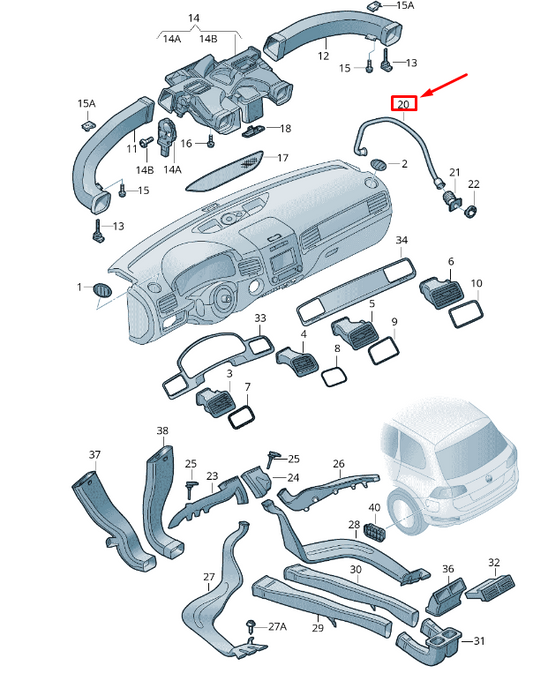NEW VW TOUAREG 7P MK2 AIR HOSE RHD 7P2816311 ORIGINAL
