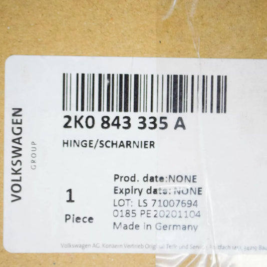 NEW VOLKSWAGEN CADDY 2K REAR LEFT HINGE FOR SLIDING DOOR 2K0843335A