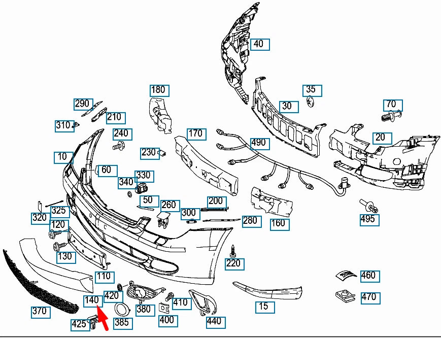 NEW MERCEDES-BENZ CLS C219 FRONT BUMPER REINFORCMENT A2198850016 ORIGINAL