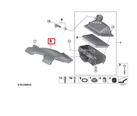 NEW BMW X1 F48 INTAKE SILENCER AIR DUCT 13718576980 ORIGINAL