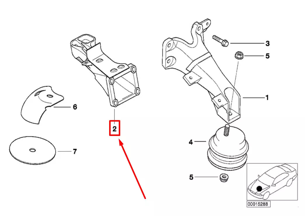 NEW BMW Z3 COUPE E36 RIGHT ENGINE SUPPORTING BRACKET 11816752198 6752198
