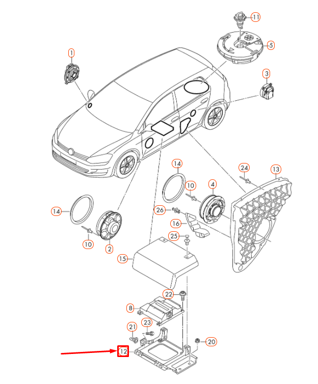 NEW VOLKSWAGEN GOLF MK7 RADIO AMPLIFIER BRACKET 5G0035933 ORIGINAL