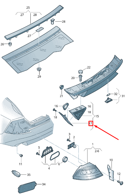 NEW AUDI A7 SPORTBACK 4G REAR LEFT INNER TAIL LIGHT TRIM 4G8945253A ORIGINAL