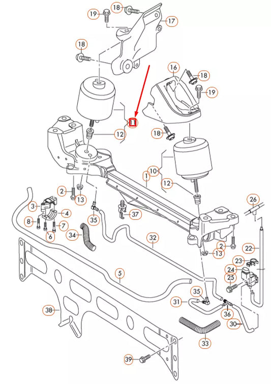 NEW VW PHAETON GP4 MK4 ENGINE MOUNT BONDED RUBBER BUSH 3D0199381N ORIGINAL