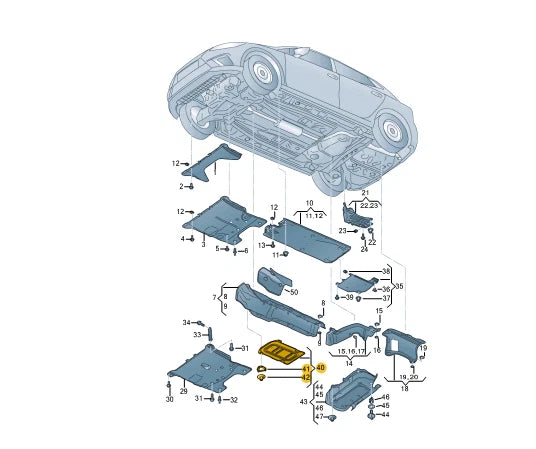 NEW VOLKSWAGEN POLO AW LEFT UNDERBODY TRIM 2Q0825229B