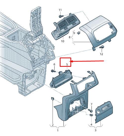 NEW AUDI E-TRON GEN REAR CONSOLE STOWAGE COMPARTMENT 4KE8633006PS ORIGINAL