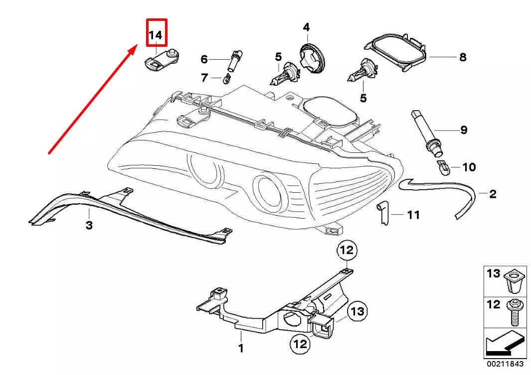 NEW BMW 3 E46 HEADLIGHT REPAIR KIT 63126947822 6947822 ORIGINAL
