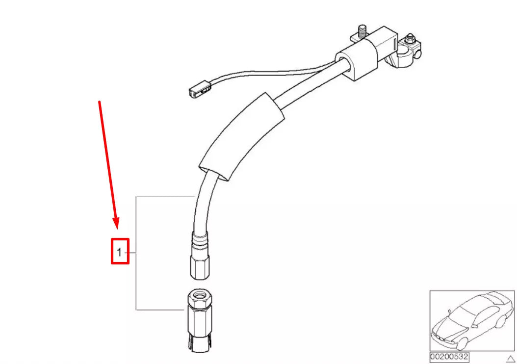 NEW BMW 3 E46 BATTERY SAFETY CABLE REPAIR KIT 8387512 61128387512 ORIGINAL