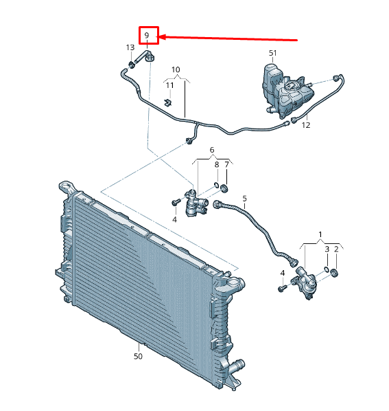 new audi a8 4n engine breather line 057121439n original