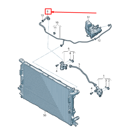 new audi a8 4n engine breather line 057121439n original