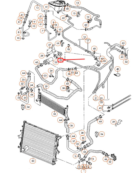NEW AUDI Q7 4L AUX WATER PUMP RUBBER RETAINER 066959209 ORIGINAL