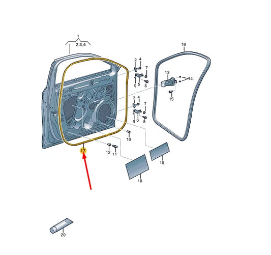 NEW CUPRA FORMENTOR FRONT DOOR OUTER SEAL 5FA837911B9B9 ORIGINAL
