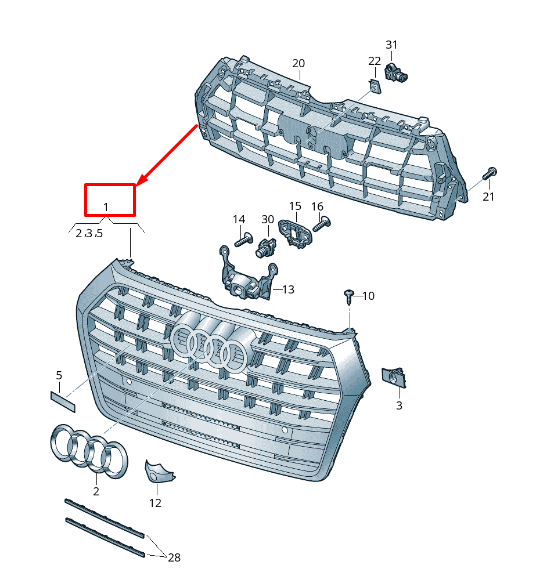 new audi q5 fy radiator grille 80a853651rfuq 80a853651r fuq original