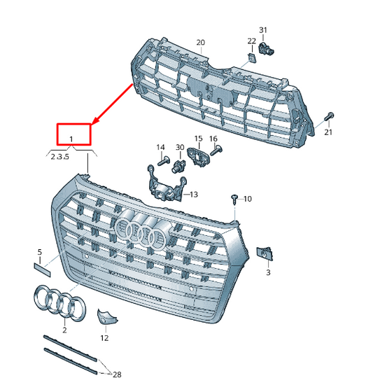 new audi q5 fy radiator grille 80a853651rfuq 80a853651r fuq original