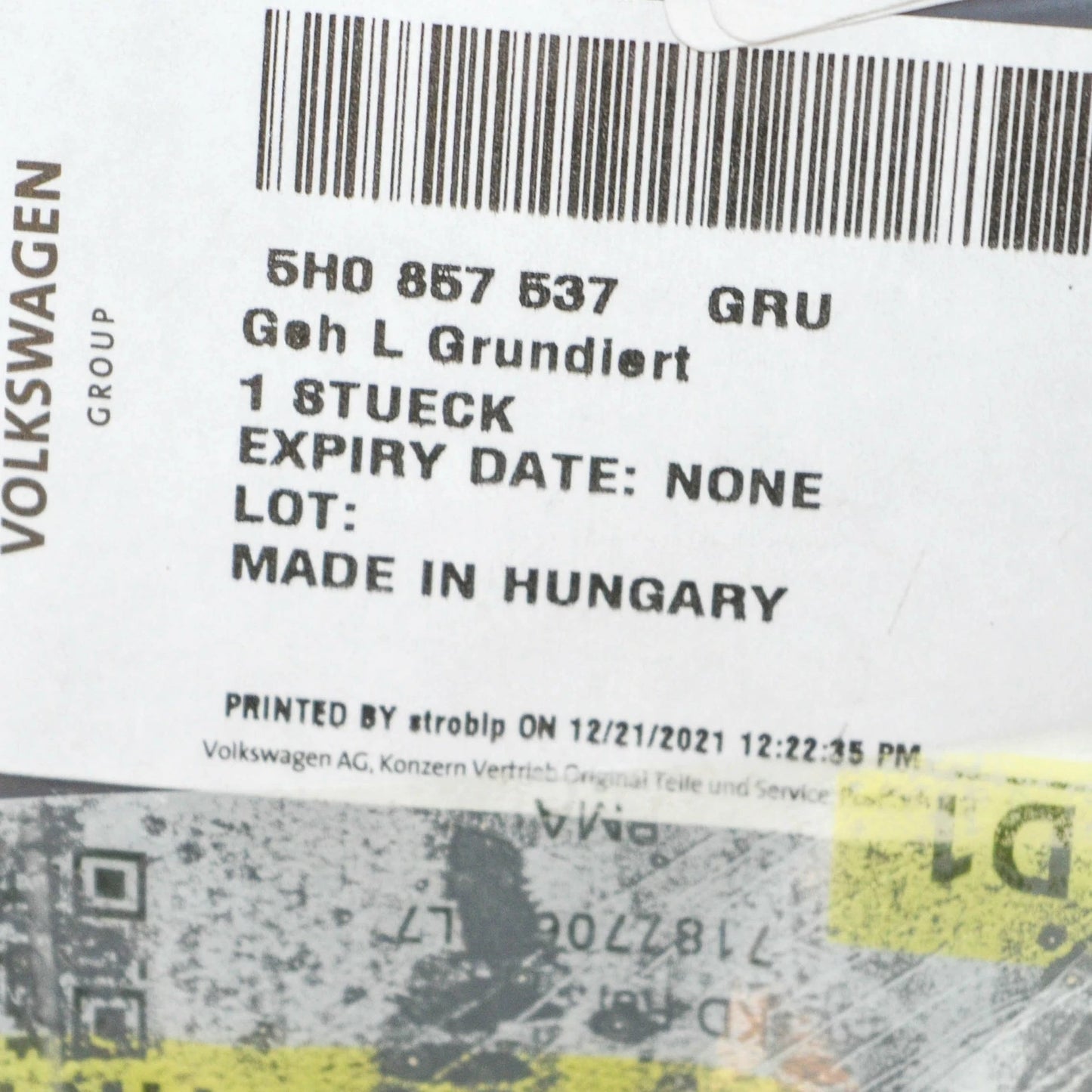 NEW VOLKSWAGEN GOLF MK8 CD FRONT LEFT DOOR MIRROR COVER CAP 5H0857537GRU