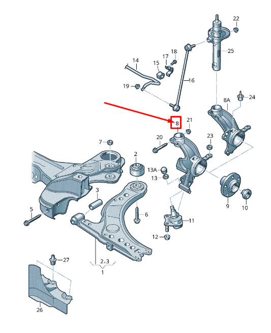 new audi a1 mk1 rear left wheel bearing housing 8x0407253 original