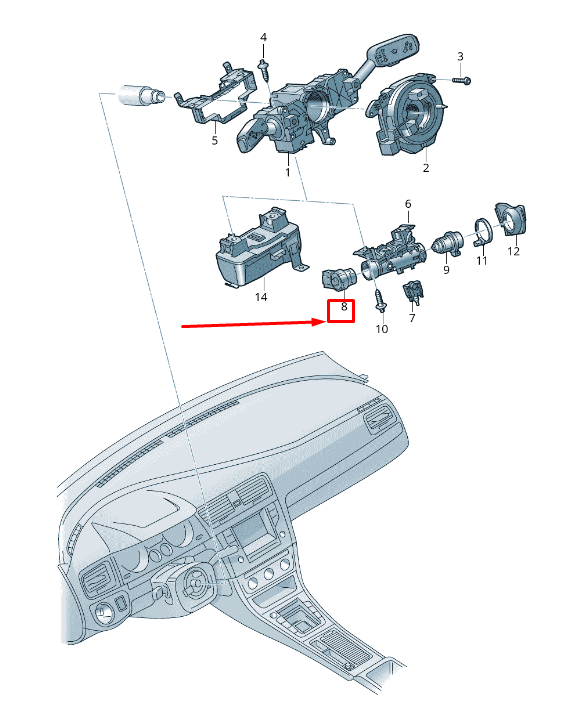 new vw golf sportsvan am ignition/starter switch 5q1905865a original