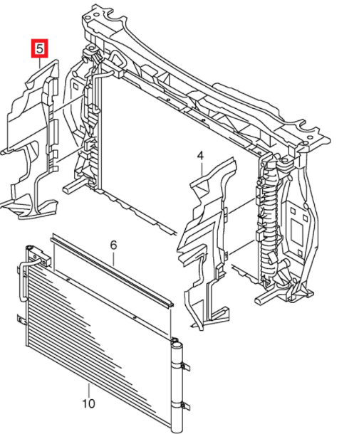 new audi q3 8u coolant right side radiator air deflector 8u0121284l original