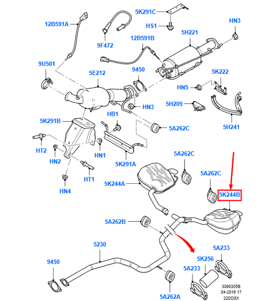 new ford mondeo mk4 rear left muffler assy 1810629 8g91-5k214-yc original